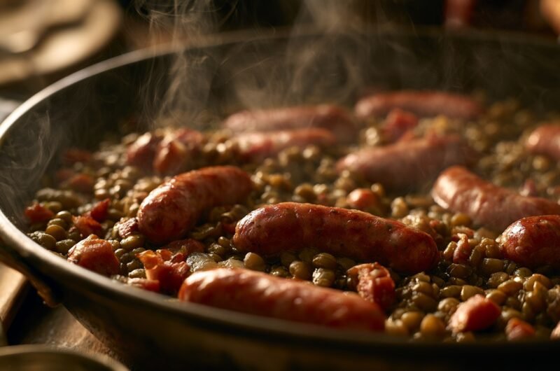 Lentilles françaises aux saucisses
